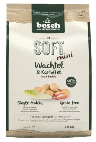 Bosch Soft Mini полувлажный корм для собак с перепелкой и картофелем - 2,5 кг фото 1