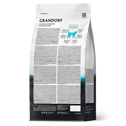 Сухой корм Grandorf Veterinary Diet Dermatosis лосось для кошек с заболеваниями кожи, 400 г фото 2