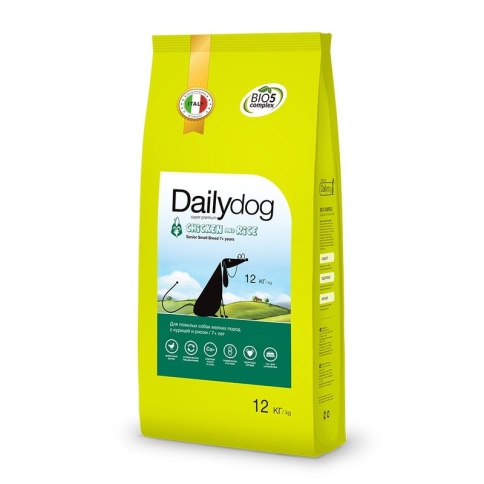 Сухой корм Dailydog Senior Small Breed Chicken and Rice для пожилых собак мелких пород с курицей и рисом 12 кг фото 1