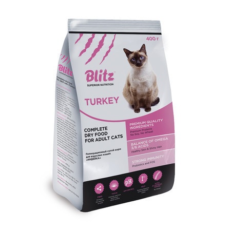 Blitz Adult Cats Turkey для кошек с индейкой - 400 г фото 1