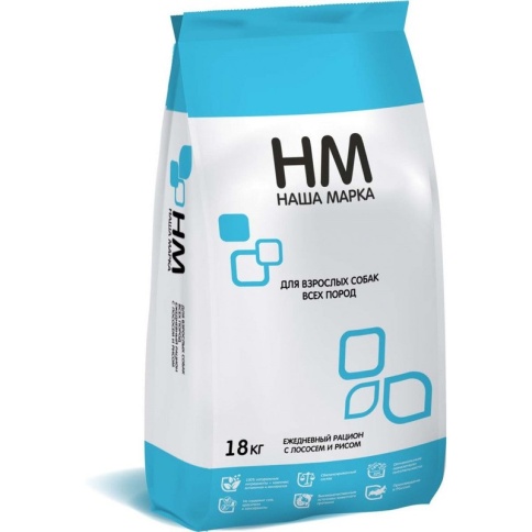 Наша Марка сухой корм для взрослых собак всех пород с лососем и рисом 18 кг фото 1