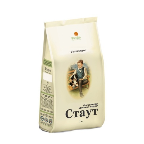 Стаут сухой корм для щенков крупных пород с мясом и злаками - 3 кг фото 1