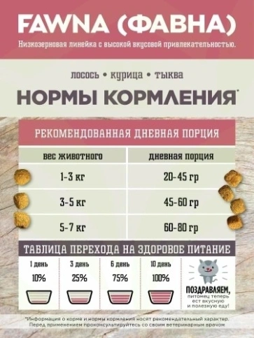 Сухой корм Fawna с лососем, тыквой и красными ягодами для стерилизованных кошек, 7,5 кг фото 11