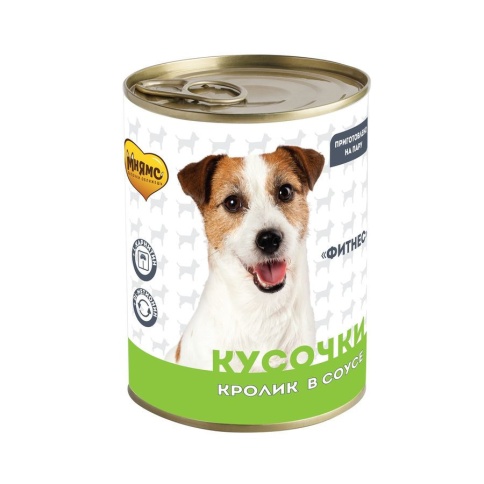 Мнямс кусочки в соусе для собак всех пород с кроликом "Фитнес" - 400 г фото 1