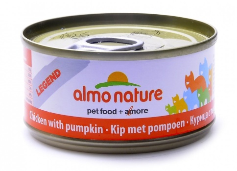Almo Nature Legend Adult Cat Chicken&Pumpkin консервированный корм с цельными кусочками курицы и тыквой в бульоне для взрослых кошек - 70 г фото 1