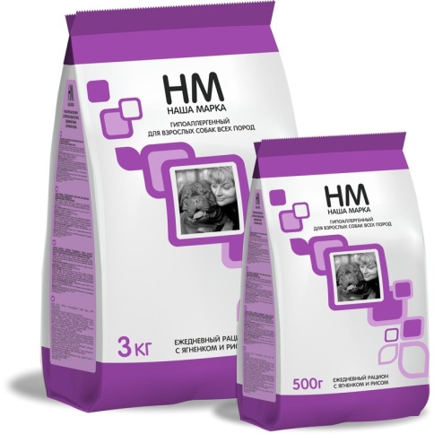 Наша Марка гипоаллергенный сухой корм для взрослых собак всех пород с мясом ягненка и рисом 3 кг фото 1