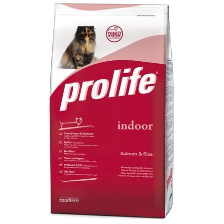 Prolife Cat Adult Indoor сухой корм для кошек с лососем и рисом - 400 г фото 1