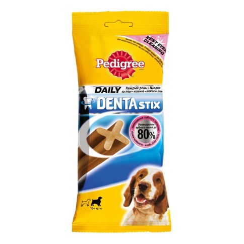 Pedigree Denta Stix лакомство для взрослых собак средних пород с мясом - 180 г фото 1