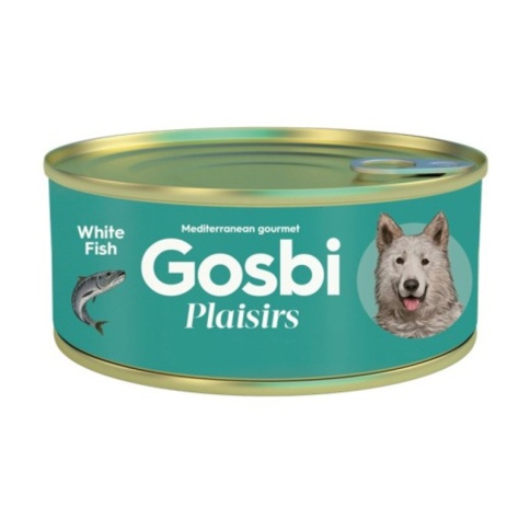 Влажный корм Gosbi Plaisirs для взрослых собак с белой рыбой - 185 г фото 1