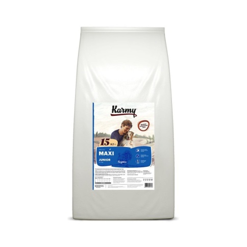 Сухой корм Karmy Maxi Junior для щенков крупных пород с индейкой 15 кг фото 1