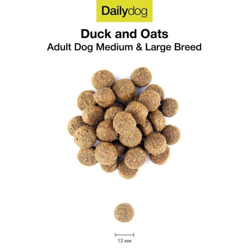 Сухой корм Dailydog Adult Medium Large Breed для собак средних и крупных пород с уткой и овсом 3 кг фото 1