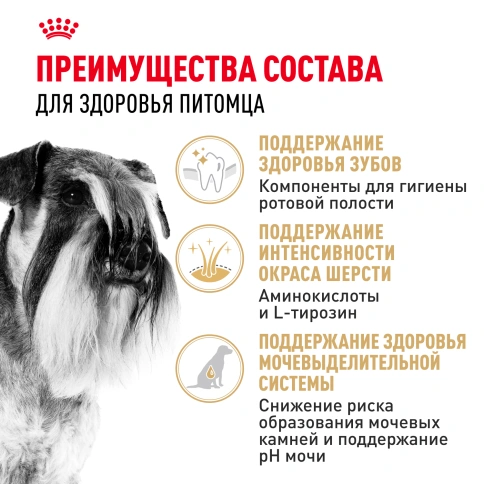 Сухой корм Royal Canin Miniature Schnauzer Adult для собак породы миниатюрный шнауцер, 7.5 кг фото 3