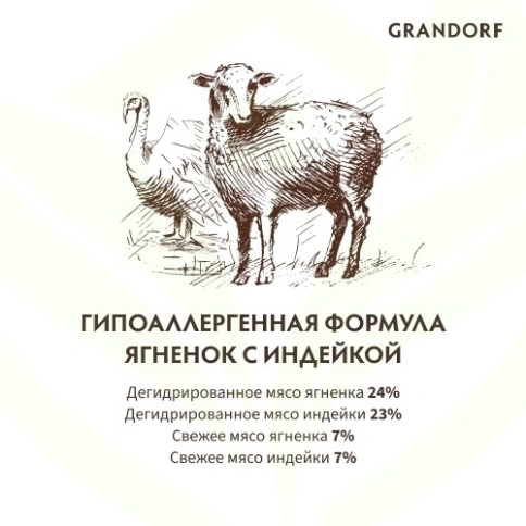 Сухой корм Grandorf Lamb & Turkey Puppy Ягненок с индейкой для щенков всех пород, 1 кг фото 11