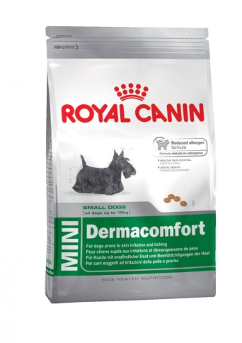 Royal Canin Mini Dermacomfort сухой корм для взрослых собак мелких пород с раздраженной и зудящей кожей - 0,8 кг фото 1