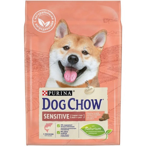 Purina Dog Chow Sensitive сухой корм для взрослых собак с чувствительным пищеварением с лососем - 2.5 кг фото 2