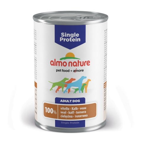 Almo Nature Single Protein Adult Dog Veal консервы с телятиной для взрослых собак с чувствительным пищевариением - 400 г фото 2