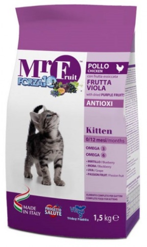 Forza10 Mr Fruit для котят до 12 мес на основе курицы и рыбы - 1,5 кг фото 1