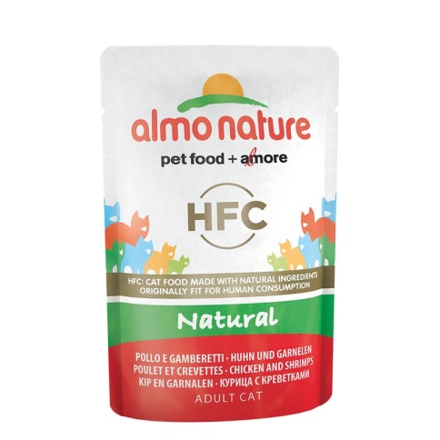 Almo Nature Classic Nature Adult Cat Chicken & Shrimps паучи для взрослых кошек с курицей и креветками - 55 г фото 2