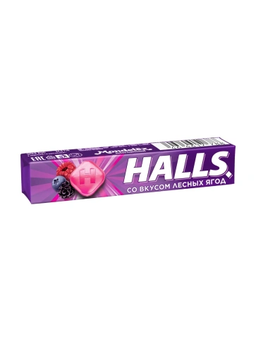 Карамель леденцовая HALLS со вкусом клубники, малины и черники 25,2г фото 1
