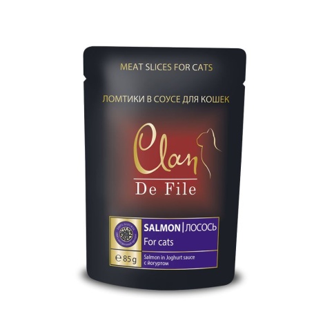 Clan De File влажный корм для кошек с лососем в йогуртовом соусе - 85 г фото 1