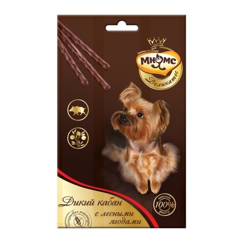 Мнямс Деликатес лакомые палочки для собак с мясом дикого кабана и лесными ягодами 13,5 см - 3х11 г 1 ш фото 1