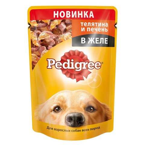 Паучи Pedigree для взрослых собак с телятиной и печенью в желе - 100 г фото 2
