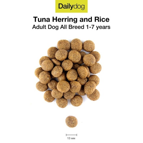 Dailydog Adult All Breed сухой корм для взрослых собак всех пород с тунцом, сельдью и рисом 3 кг фото 1