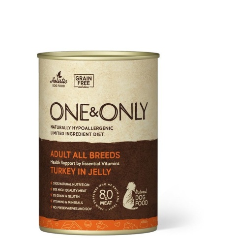 ONE&ONLY Turkey влажный корм для собак с индейкой в консервах - 400 г фото 1