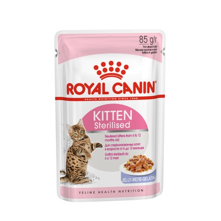 Влажный корм Royal Canin Kitten Sterilised для котят кусочки в желе в паучах - 85 г фото 1