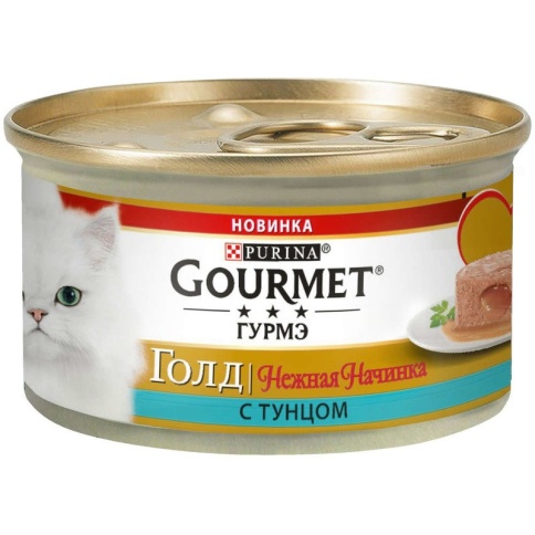Влажный корм Gourmet Gold Нежная начинка для взрослых кошек с тунцом - 85 г фото 2