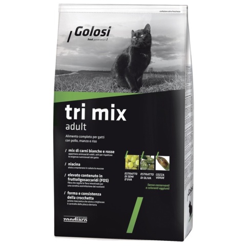 Golosi Cat Adult Tri Mix сухой корм для кошек с курицей, говядиной и рисом - 7,5 кг фото 2