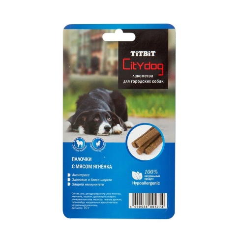 Titbit снек City Dog палочки с мясом ягненка - Б2-S фото 2