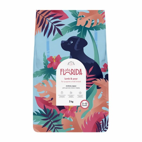 Florida сухой корм для щенков малых пород с ягненком и грушей 3 кг фото 1