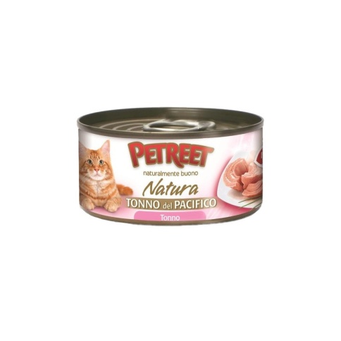 Влажный корм Petreet для взрослых кошек с кусочками тихоокеанского тунца в рыбном бульоне - 70 г фото 1