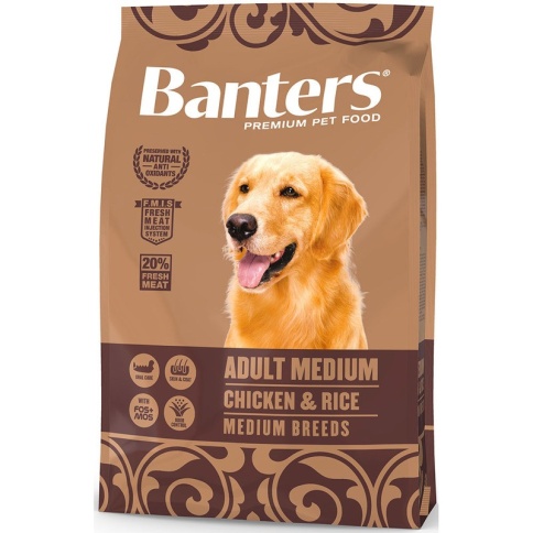 Сухой корм Banters Adult Medium для взрослых собак домашнего содержания с курицей и рисом - 3 кг фото 2