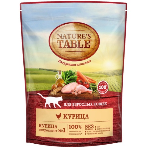 Nature’s Table сухой корм для кошек с курицей - 650 г фото 2