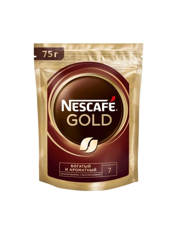 Кофе Нескафе Голд пакет 75г фото 1