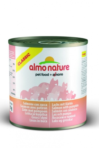 Almo Nature Classic Adult Cat Salmon&Pumpkin консервированный корм с лососем и тыквой в бульоне для взрослых кошек - 12 шт х 280 г фото 1