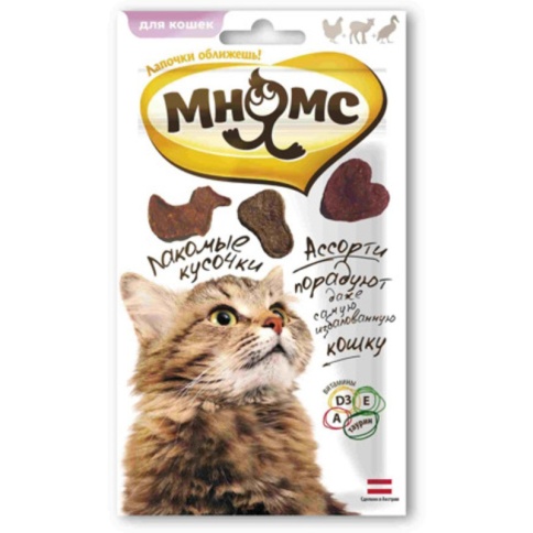 Мнямс лакомые кусочки со вкусом курицы, ягненка и утки для кошек - 35 г фото 2
