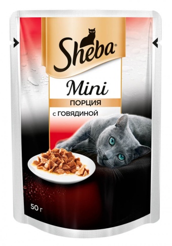 Sheba влажный корм для кошек в мини-порциях с говядиной 50 г фото 1