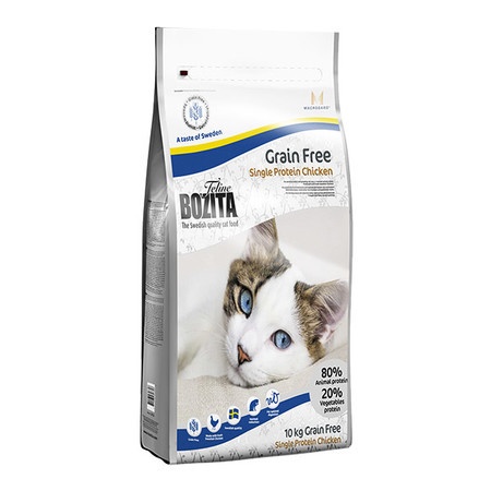 Bozita Funktion Grain Free Single Protein сухой беззерновой корм для взрослых кошек с курицей - 10 кг фото 1
