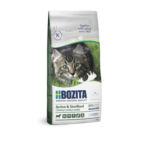 Bozita Active & Sterilized GF Lamb сухой беззерновой корм для стерилизованных и малоподвижных кошек с ягненком - 2 кг фото 1