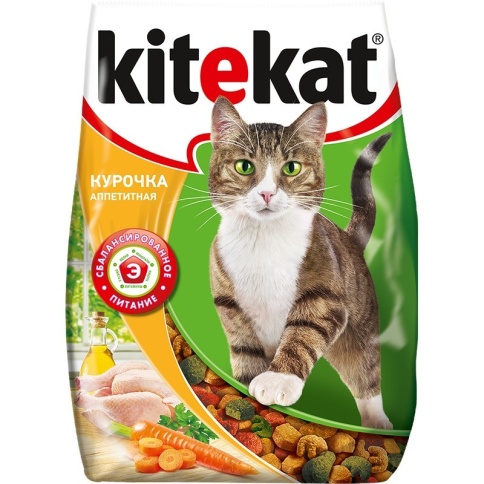 Kitekat сухой корм для взрослых кошек с аппетитной курочкой - 350 г фото 1