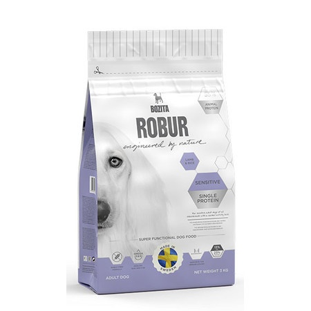 Bozita Robur Sensitive Single Protein сухой корм для взрослых собаквсех пород с ягненком - 3 кг фото 1