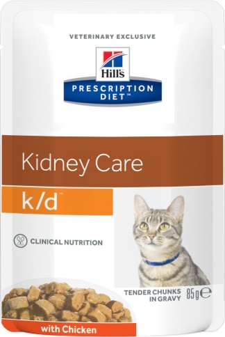 Влажный диетический корм для кошек Hill's Prescription Diet k/d Kidney Care при хронической болезни почек, с курицей - 85 г фото 1