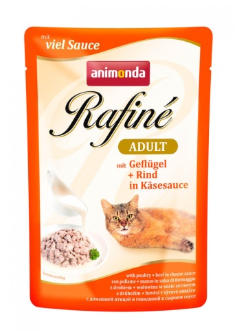 Animonda Паучи Rafine Soupe Adult с домашней птицей и говядиной в сырном соусе для взрослых кошек 100 г фото 1