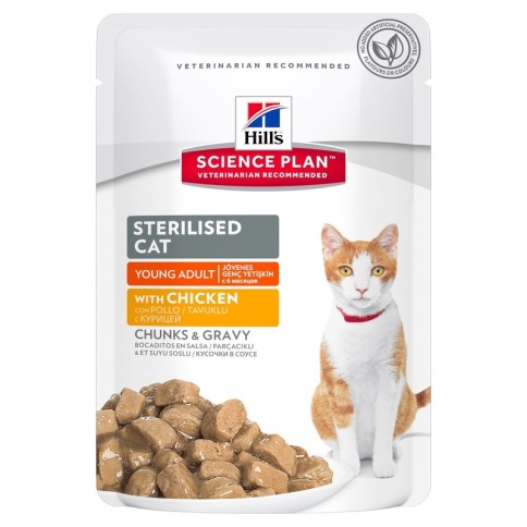 Hill's Science Plan Sterilised Cat влажный корм для молодых стерилизованных кошек с курицей - 85 г фото 1