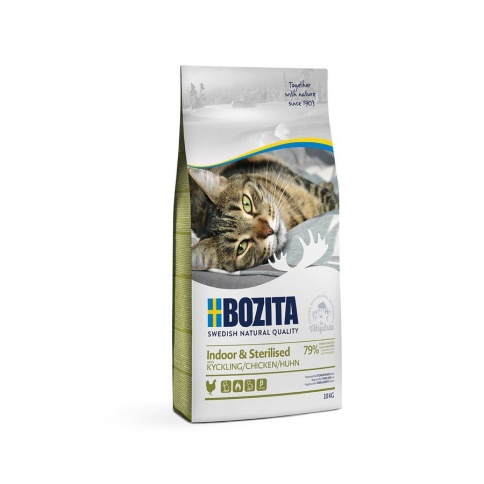 Bozita Indoor&Sterilized сухой корм для стерилизованных и малоподвижных кошек с курицей - 10 кг фото 1