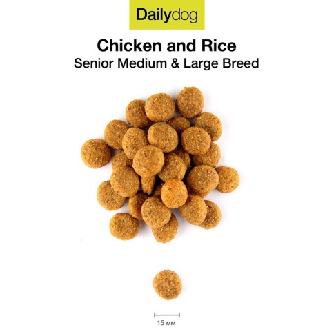 Сухой корм Dailydog Senior Medium Large Breed Chicken Rice для пожилых собак средних и крупных пород с курицей и рисом 3 кг фото 1