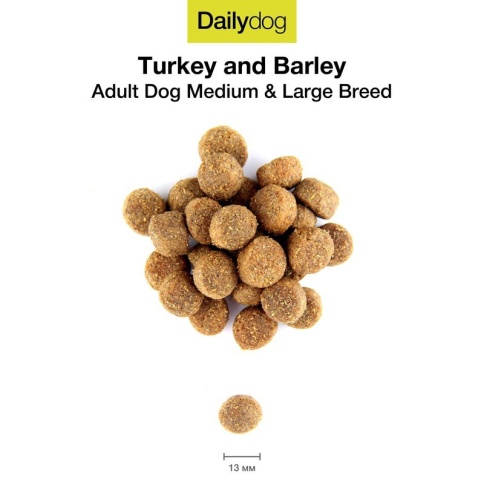 Сухой корм Dailydog Adult Medium and Large Breed turkey and barly для взрослых собак средних и крупных пород с индейкой и ячменем 3 кг фото 1